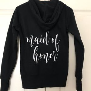 Maid of Honor✨ Black Zip Up Sweater